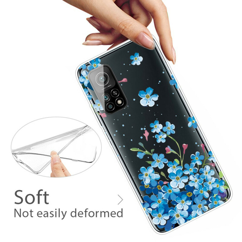 Xiaomi Mi 10T / 10T Pro Custodia Bouquet di fiori blu