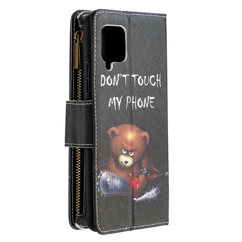 Custodia Samsung Galaxy A42 5G con tasca con zip Bear