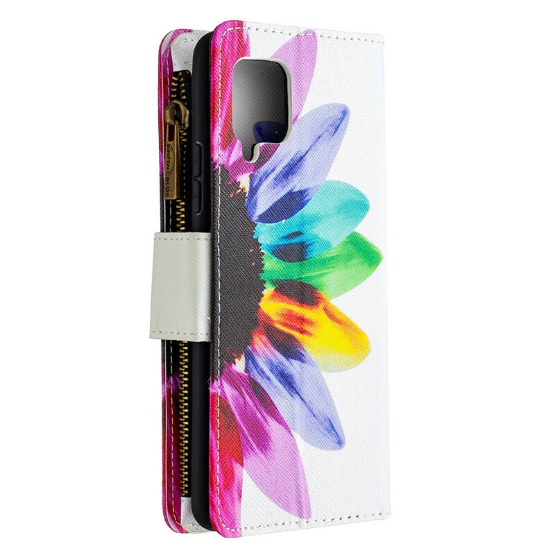Custodia Samsung Galaxy A42 5G Zipped Pocket Flower