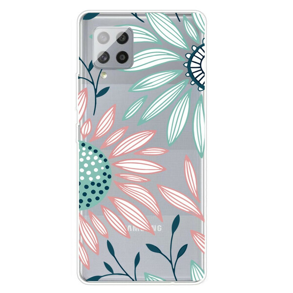 Samsung Galaxy A42 5G Cover trasparente con fiore