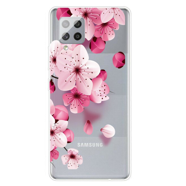 Samsung Galaxy A42 5G Custodia Fiori Rosa Piccoli