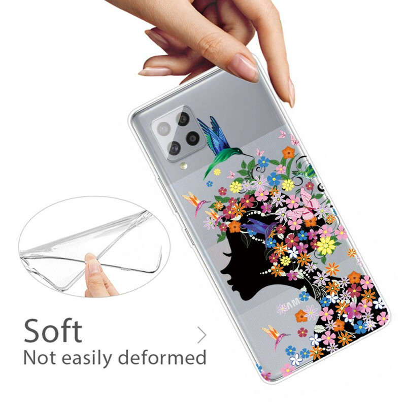 Samsung Galaxy A42 5G Custodia Pretty Flowered Head