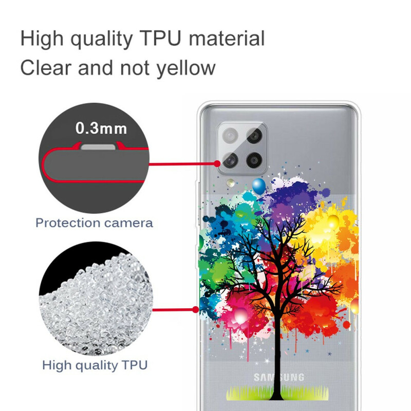 Samsung Galaxy A42 5G Clear Watercolour Tree Custodia