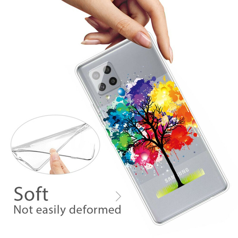 Samsung Galaxy A42 5G Clear Watercolour Tree Custodia