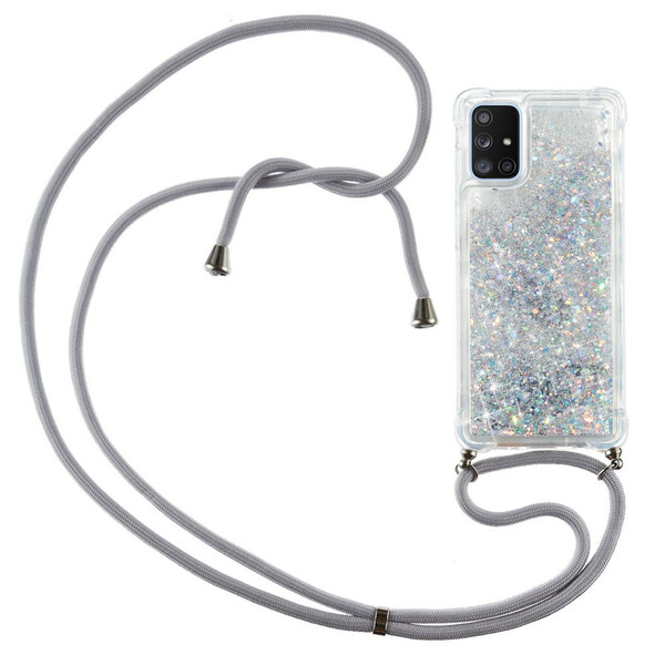 Samsung Galaxy A51 5G Custodia glitterata con cordino