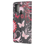 OnePlus Nord N10 Custodia con farfalle e fiori
