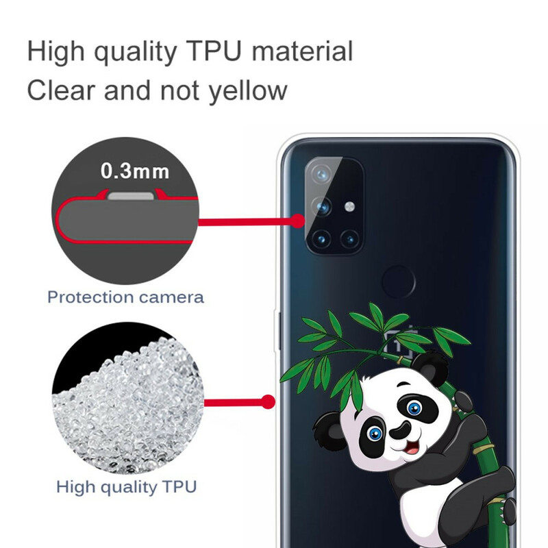 OnePlus Nord N10 Custodia trasparente Panda su bambù