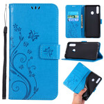 Samsung Galaxy A20s Custodia Farfalle e Fiori Samsung Galaxy A20s Custodia Farfalle e Fiori