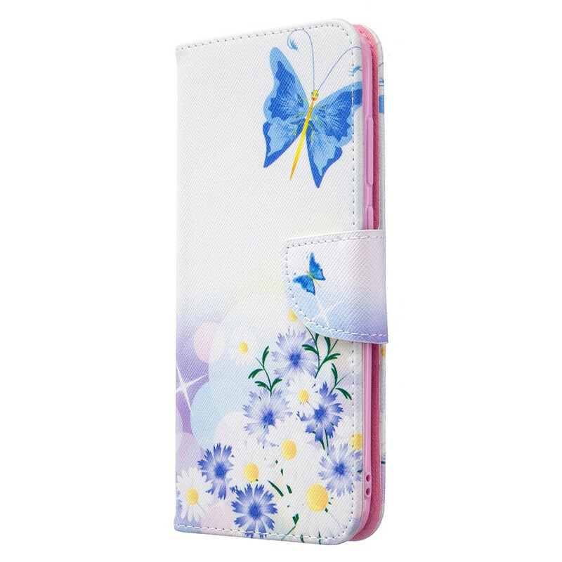 Samsung Galaxy M11 Custodia dipinta con farfalle e fiori