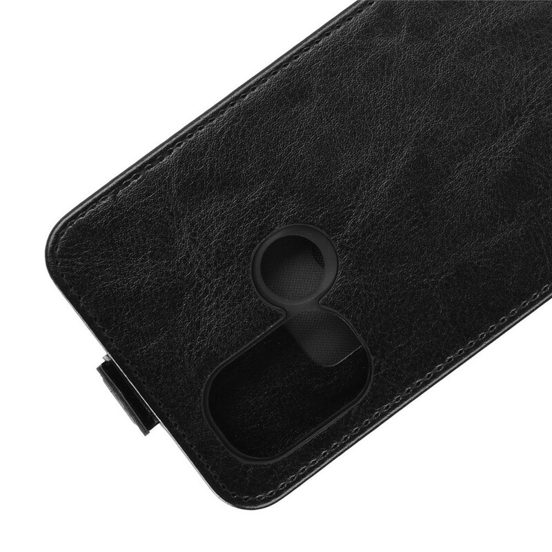 OnePlus Nord N100 Custodia effetto pelle con patta verticale