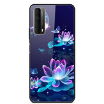 Huawei P Smart 2021 Custodia in vetro temperato fantasia fiori
