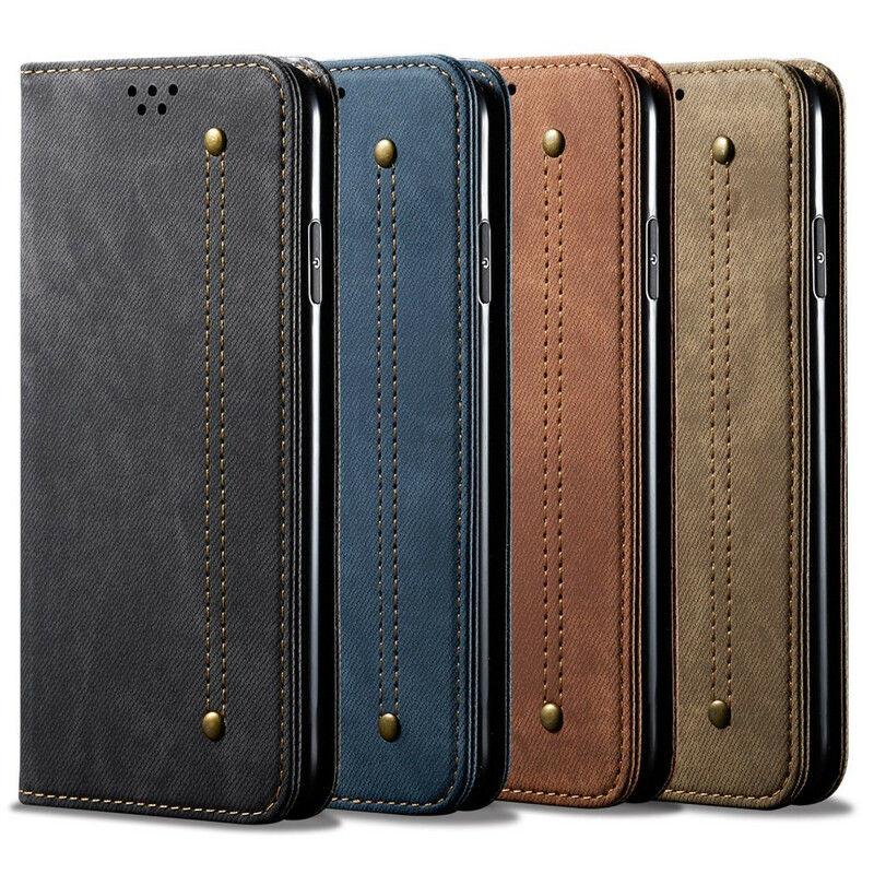 Flip Cover OnePlus 8T similpelle texture jeans