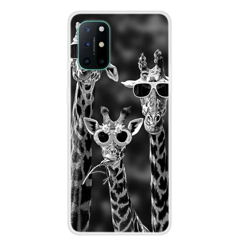 Cover Giraffe OnePlus 8T con occhiali