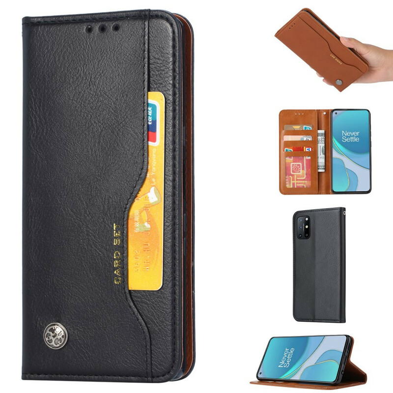 Flip Cover OnePlus 8T Custodia in similpelle a scheda