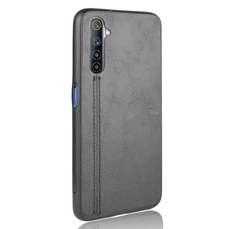 Realme 6 Style Custodia in pelle con cuciture