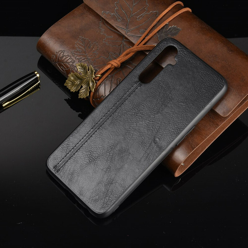 Realme 6 Style Custodia in pelle con cuciture