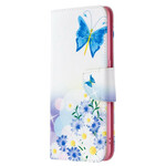 Oppo Find X2 Lite Custodia dipinta con farfalle e fiori