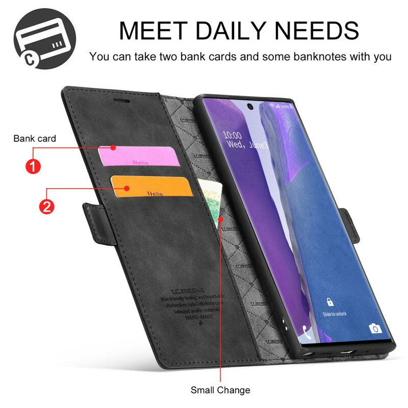 Flip Cover Samsung Galaxy Note 20 Ultra LC.IMEEKE Effetto Pelle