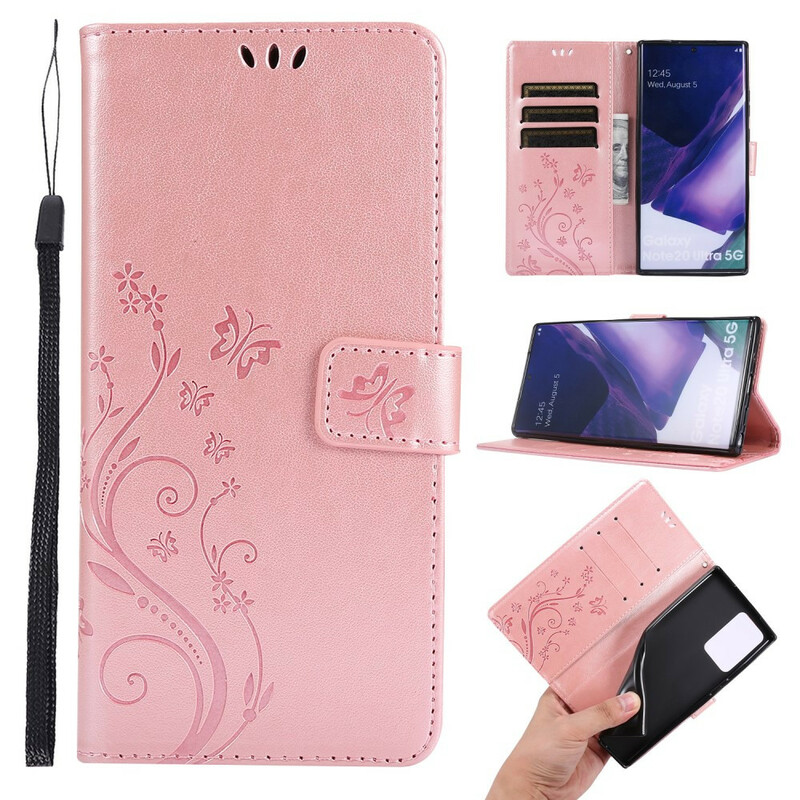 Samsung Galaxy Note 20 Ultra Custodia Farfalle nel vento Samsung Galaxy Note 20 Ultra Custodia Farfalle nel vento