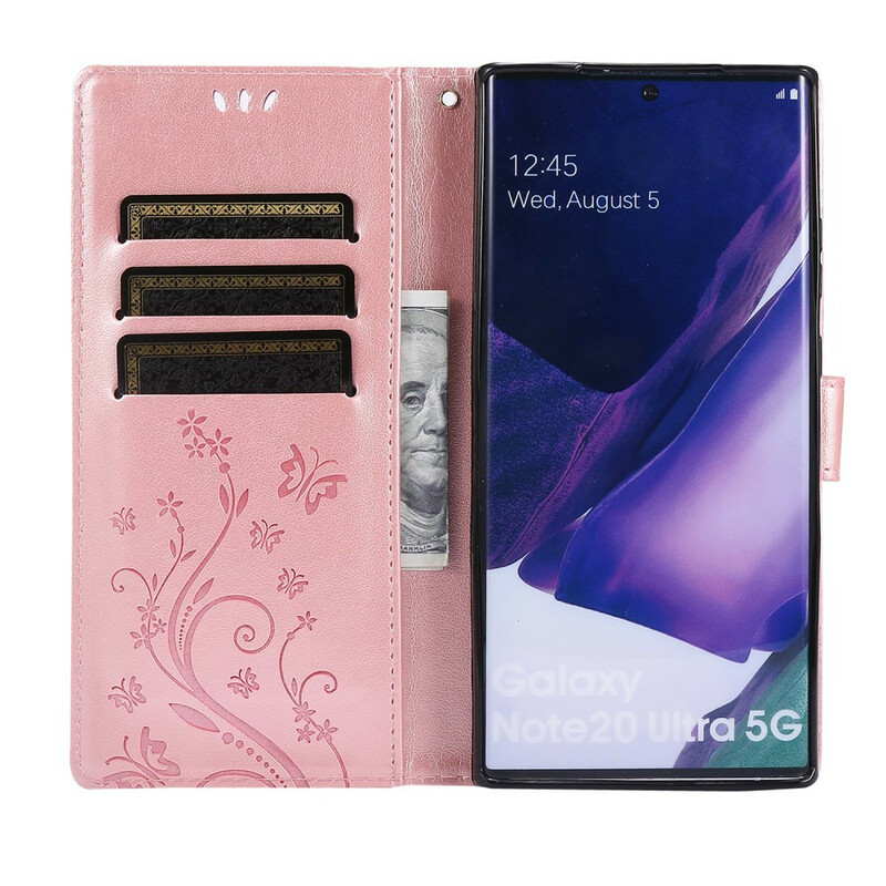 Samsung Galaxy Note 20 Ultra Custodia Farfalle nel vento Samsung Galaxy Note 20 Ultra Custodia Farfalle nel vento