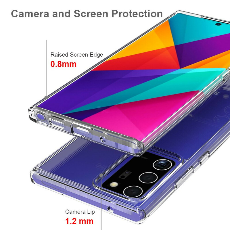 Samsung Galaxy Note 20 Ultra Custodia acrilica con bordi colorati