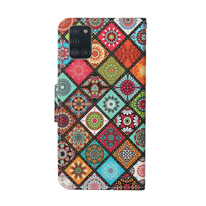 Samsung Galaxy A31 Custodia Patchwork Mandalas con cinturino