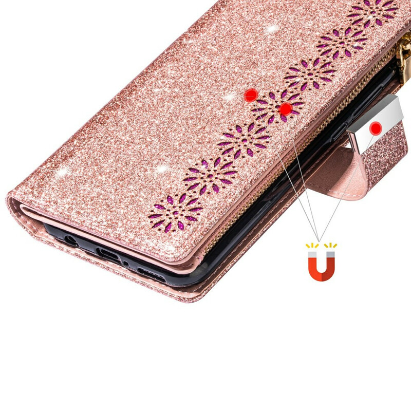 Samsung Galaxy A31 Custodia Glitter Wallet Zip