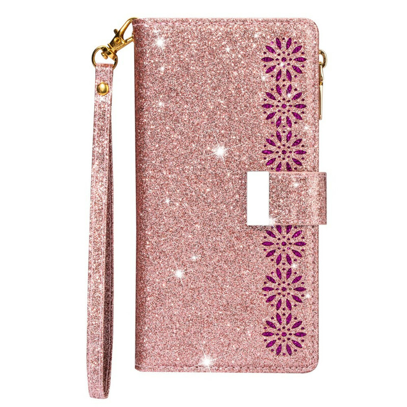 Samsung Galaxy A31 Custodia Glitter Wallet Zip