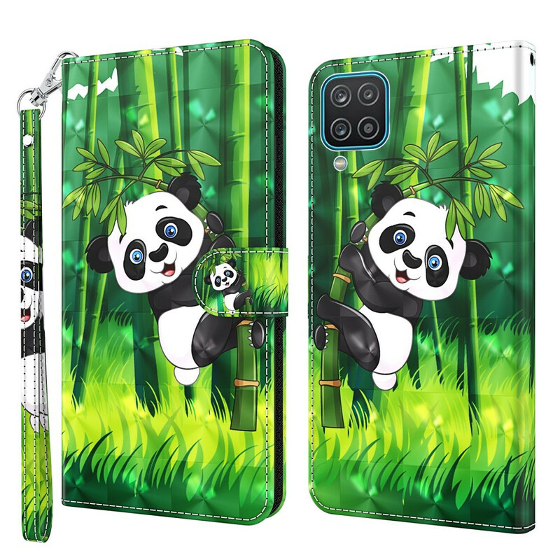 Custodia per Samsung Galaxy A12 Panda e Bambù