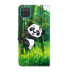 Custodia per Samsung Galaxy A12 Panda e Bambù