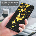 Custodia per Samsung Galaxy A12 Farfalle gialle