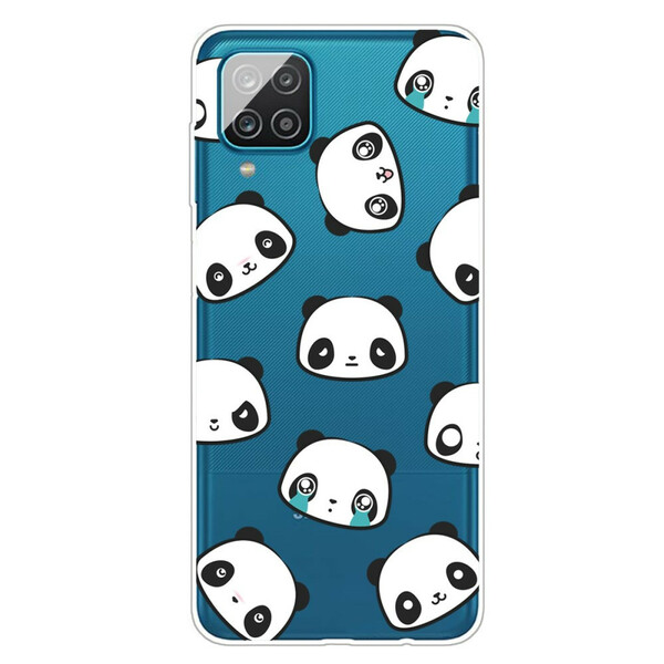 Samsung Galaxy A12 Custodia trasparente Pandas sentimentale