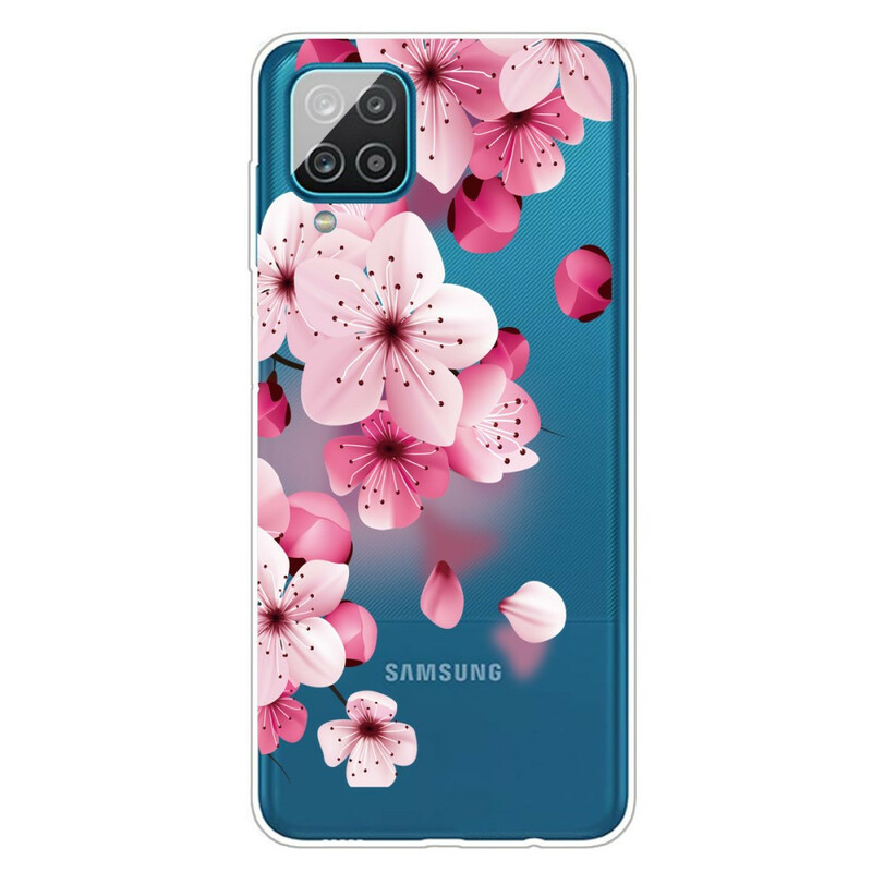 Custodia Samsung Galaxy A12 Small Pink Flowers