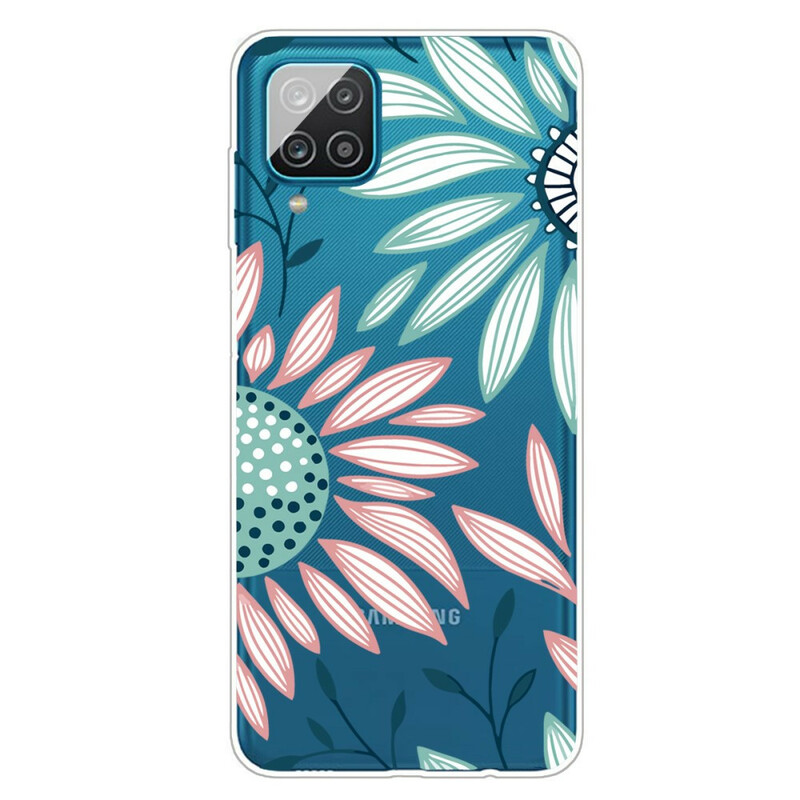 Samsung Galaxy A12 Cover trasparente con fiore