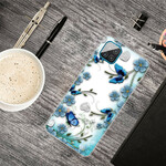 Samsung Galaxy A12 Clear Case Farfalle e Fiori Retro