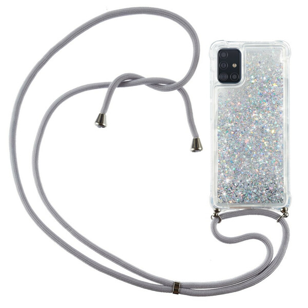 Samsung Galaxy A51 Custodia glitterata con cordino