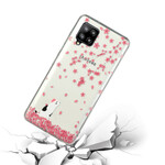 Cover per Samsung Galaxy A12 con petali e gatti
