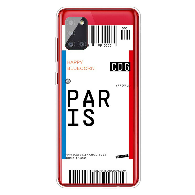 Custodia per Samsung Galaxy A51 Carta d'imbarco per Parigi