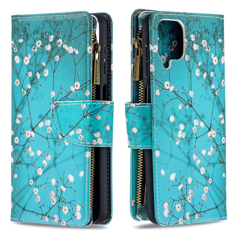 Samsung Galaxy A12 Custodia albero con tasca a cerniera Samsung Galaxy A12 Custodia albero con tasca a cerniera