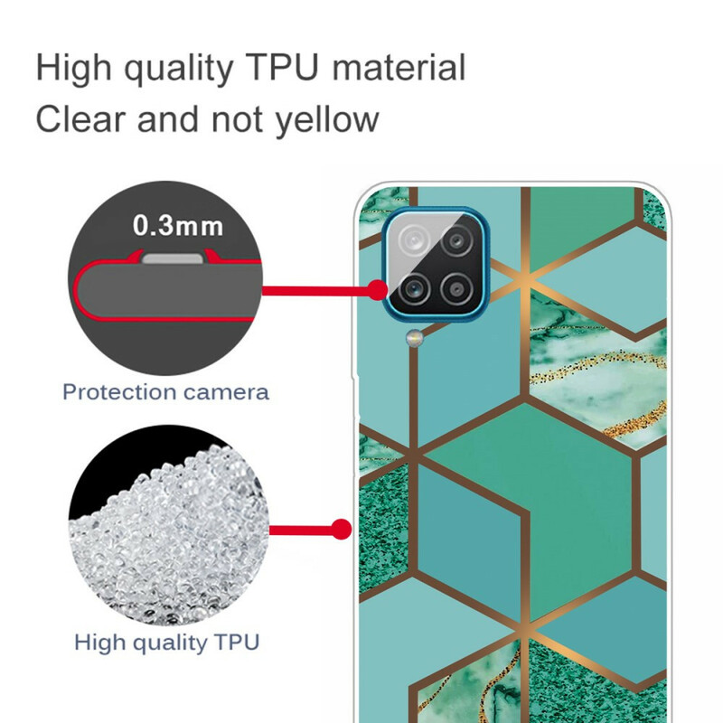 Custodia per Samsung Galaxy A12 marmogeometrico