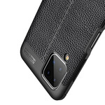 Samsung Galaxy A12 Custodia in pelle effetto litchi doppia linea