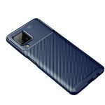 Custodia per Samsung Galaxy A12 con struttura in fibra di carbonio