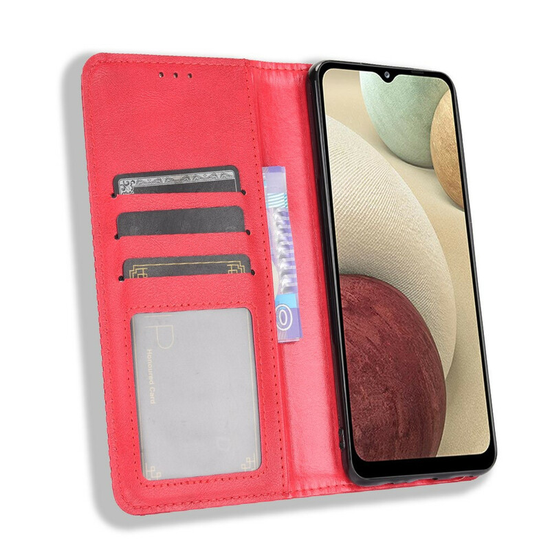 Flip Cover Samsung Galaxy A12 effetto pelle Vintage Stylish