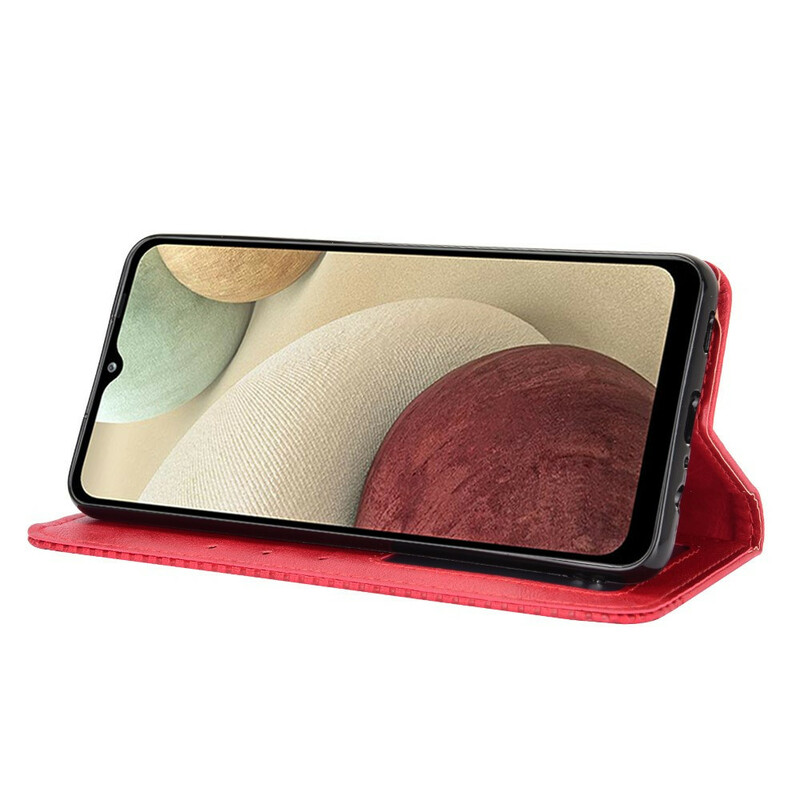 Flip Cover Samsung Galaxy A12 effetto pelle Vintage Stylish