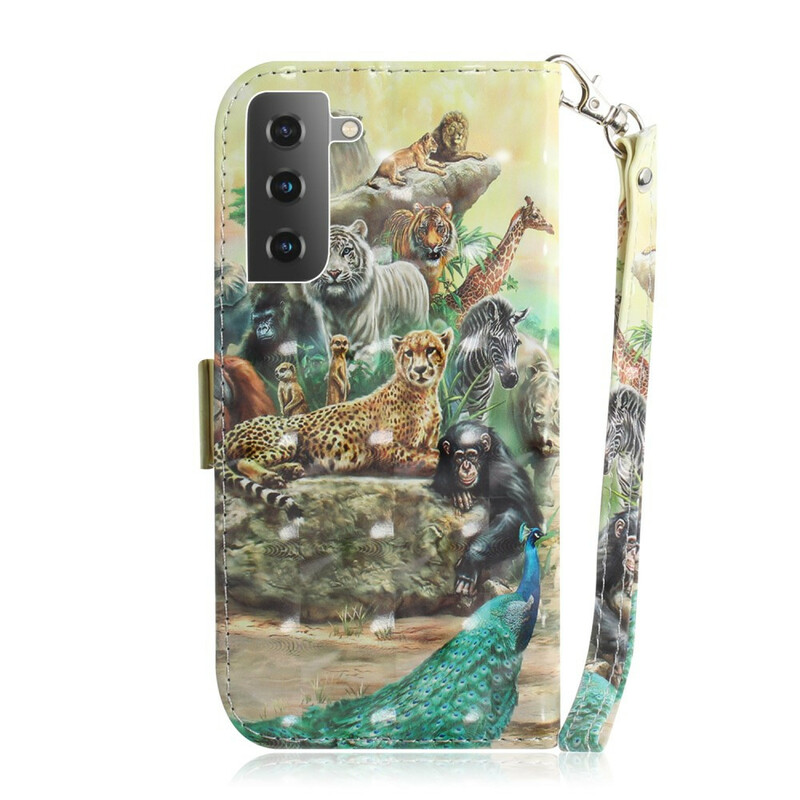Samsung Galaxy S21 5G Custodia con cinturino Safari animale