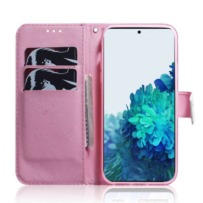 Samsung Galaxy S21 5G Custodia a fiori rosa antico