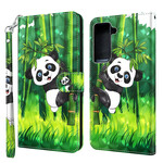 Custodia per Samsung Galaxy S21 5G Panda e Bambù