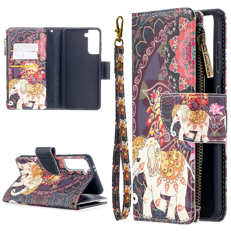 Custodia Samsung Galaxy S21 5G Zipped Pocket Elephant