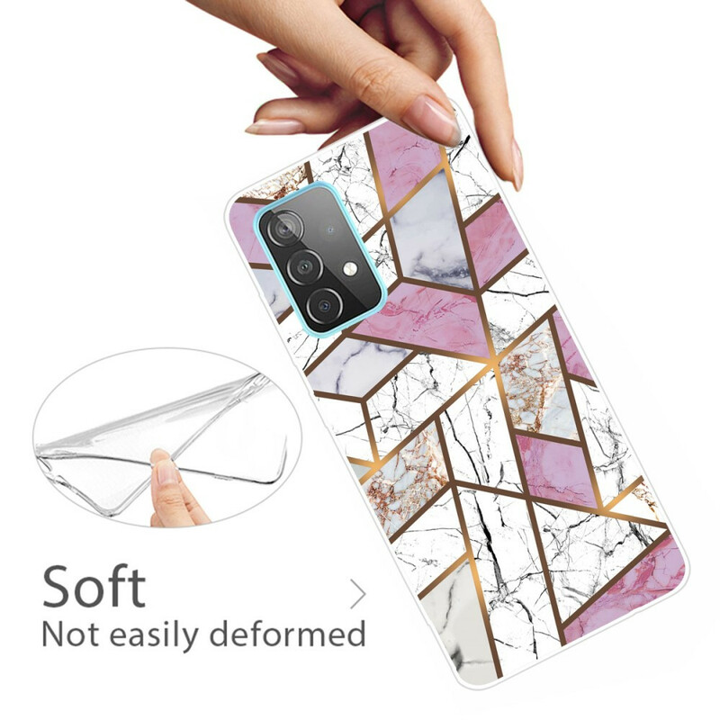 Samsung Galaxy A72 5G Custodia geometrica in marmo