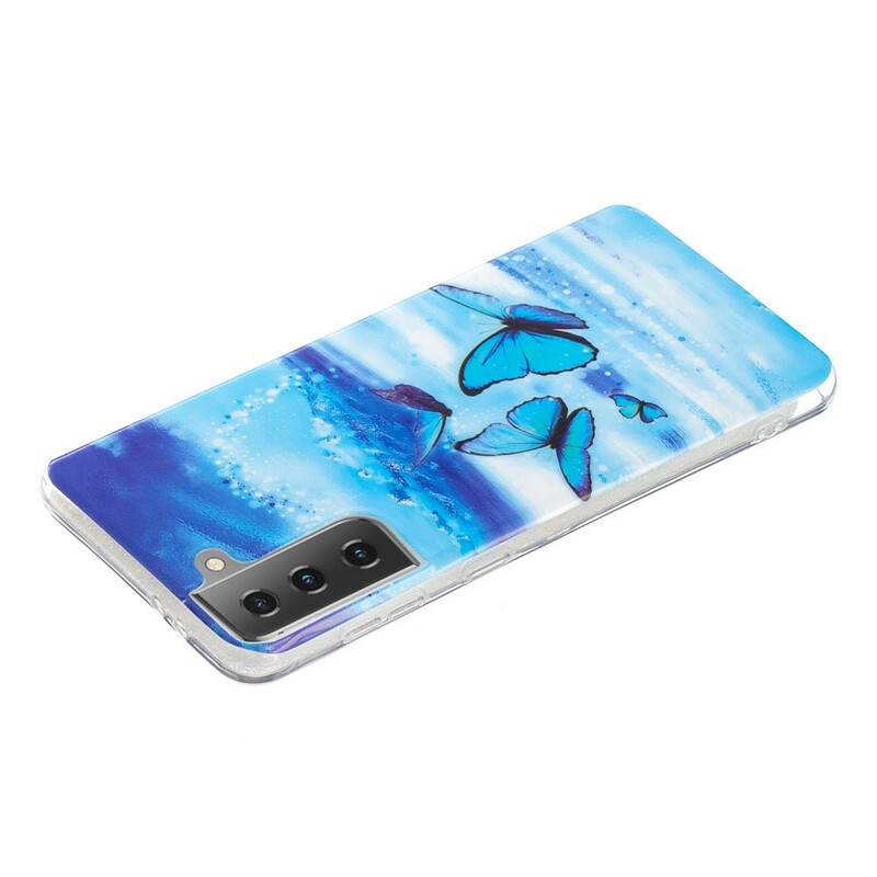 Samsung Galaxy S21 Serie 5G Custodia a farfalla fluorescente